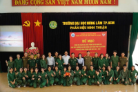 Trung tâm đã hoàn thành tốt kỳ học GDQP&AN cho sinh viên Trường ĐH Nông Lâm TP.HCM phân hiệu Ninh Thuận, để lại nhiều ấn tượng và kỷ niệm tốt đẹp đối với cán bộ, giảng viên, nhân viên, sinh viên của Trường