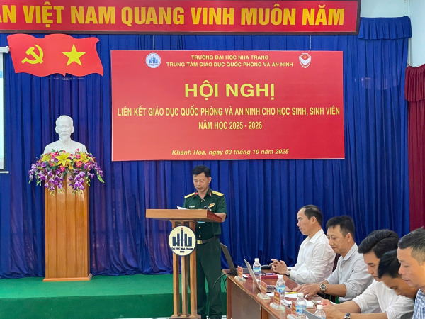 Trung tâm GDQP&AN Trường Đại học Nha Trang tổ chức Hội nghị liên kết Giáo dục quốc phòng và an ninh năm học 2025 – 2026