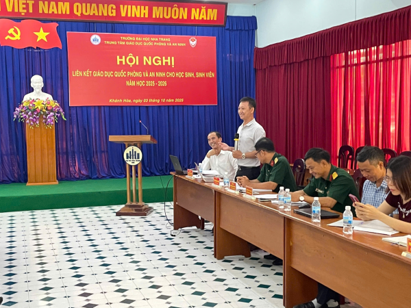 Trung tâm GDQP&AN Trường Đại học Nha Trang tổ chức Hội nghị liên kết Giáo dục quốc phòng và an ninh năm học 2025 – 2026