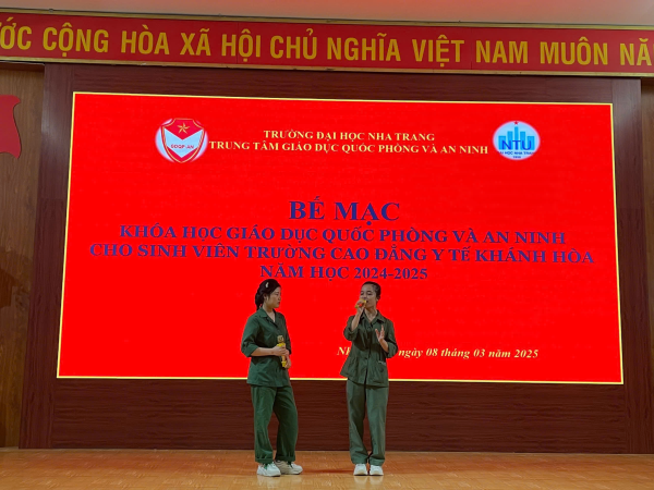 Bế mạc khóa học Giáo dục quốc phòng và an ninh cho sinh viên Trường Cao đẳng Y tế Khánh Hòa